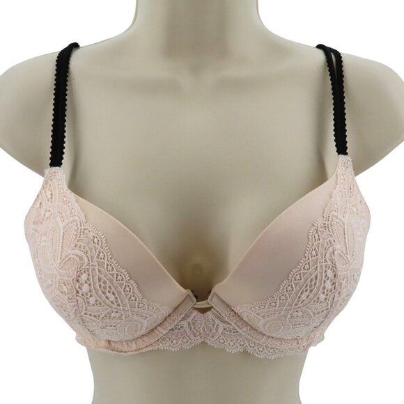 Victoria's Secret Other - Victorias Secret 32D Very Sexy Push Up Bra Cream Lace Black Padded Underwire